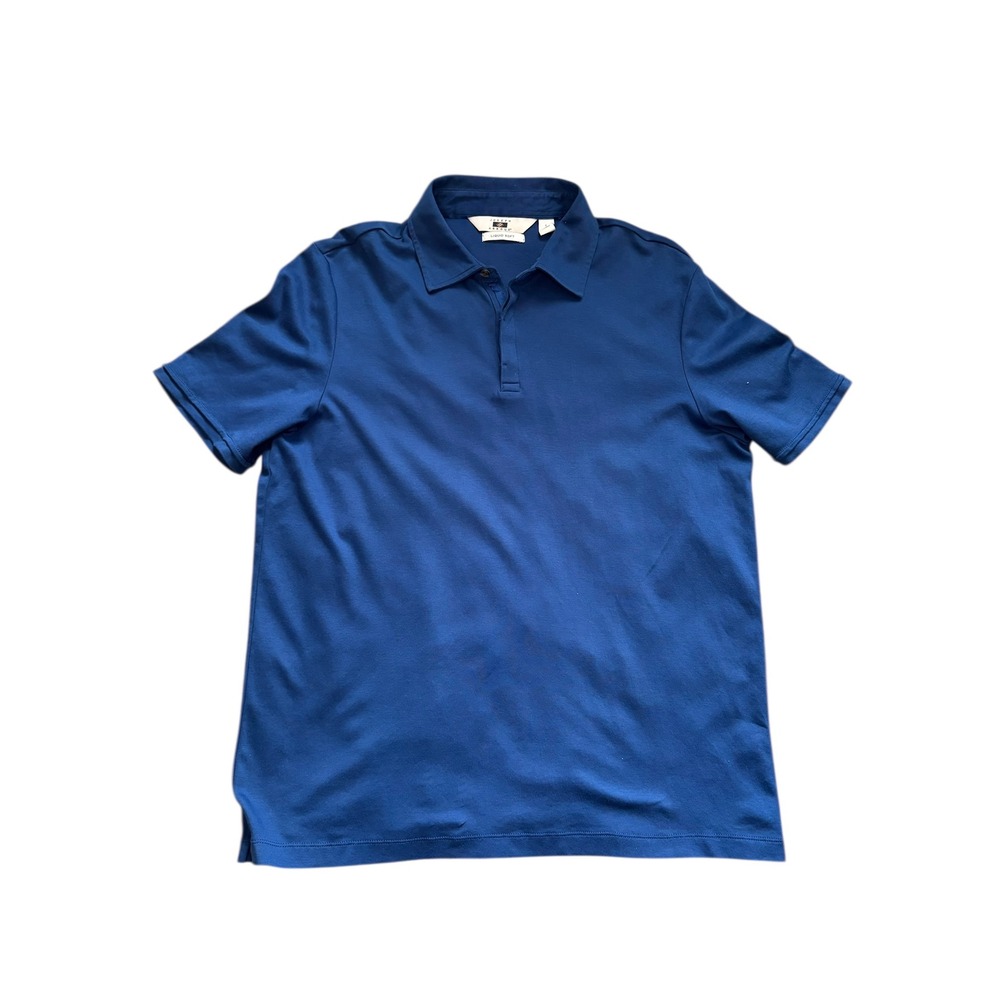 Joseph Abboud Polo Shirt Mens L Blue Short Sleeve Cotton Casual Classic